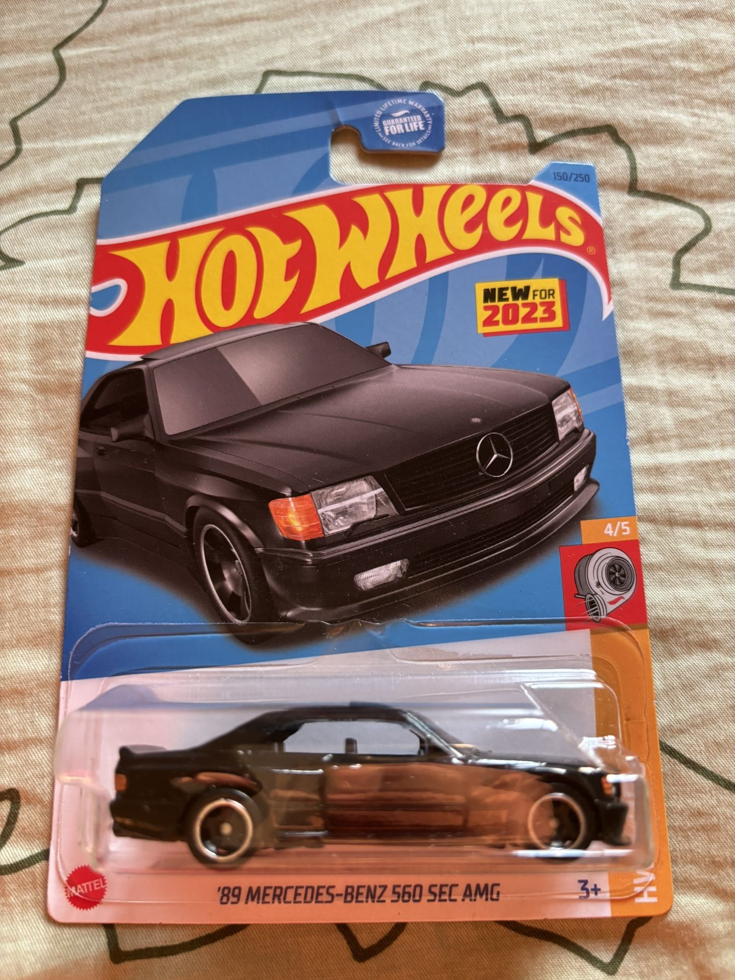 '89 Mercedes-Benz 560 Sec AMG 150/250 HW Turbo 4/5 Black Hot Wheels