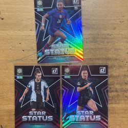 2023 DONRUSS WOMENS WORLD CUP LOT OF 3 STAR STATUS CARDS