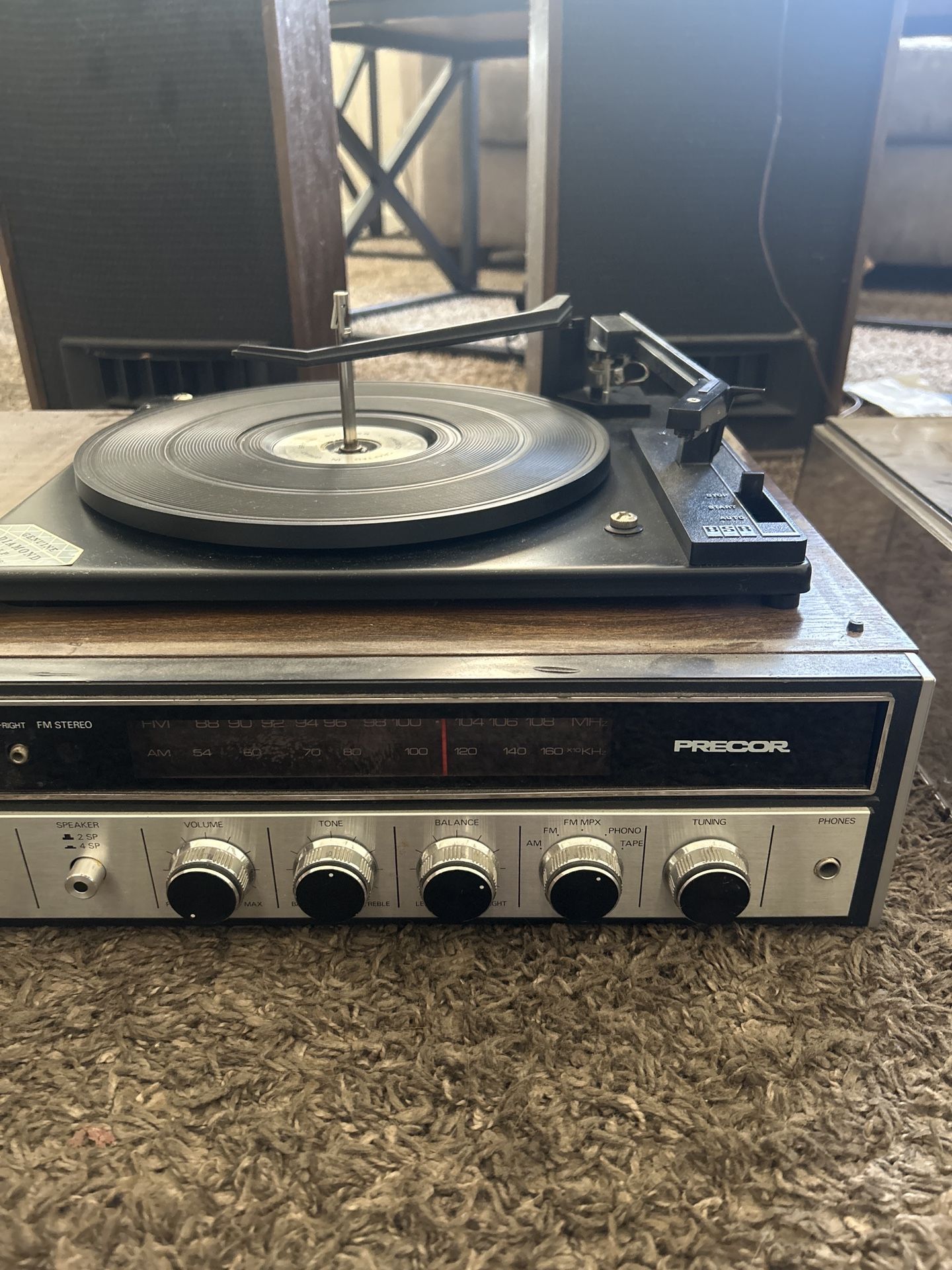 Vintage Precise 1035A Radio/ Record Player WITH SPEAKERS