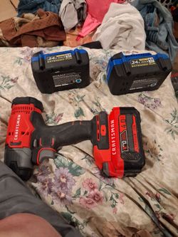 Craftsman impact drill and 2 kobalt batteries