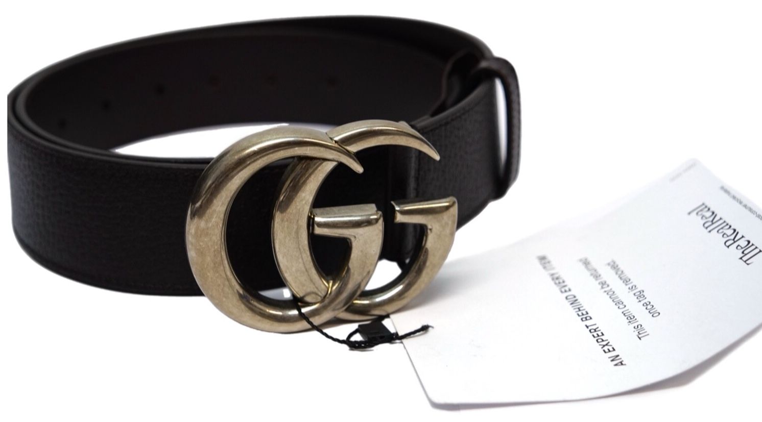 New GUCCI MARMONT DOUBLE GG BUCKLE BROWN LEATHER BELT SIZE 85 - 34 mens women’s unisex
