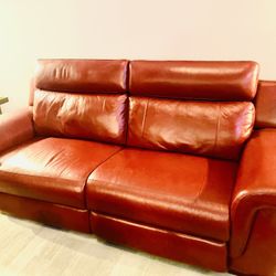 Red Soft Leather Living room Set