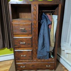 Vintage Solid Wood Wardrobe 