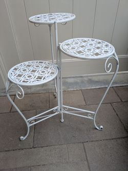 Vtg Three Tier Plant Stand "Adjustable"