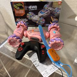 Pink RC Car Toys for Girls Aged 6-12, Gesture Sensing RC Stunt Cars with Lights Music for Girl Birthday Xmas Gifts, 2.4GHz 4WD Pink Remote Control Toy