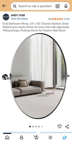 New Large Oval Tilting Mirror 36x24