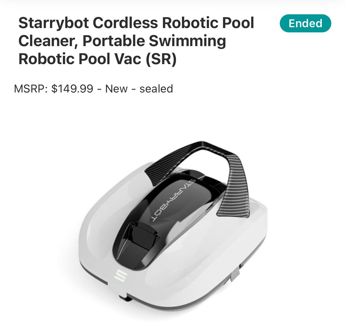 Starrybot Cordless Robotic Pool Cleaner, Portable Swimming Robotic Pool Vacuum