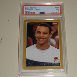 2009-10 Topps Basketball Rookie Gold #321 Stephen Curry RC 1(contact info removed) PSA 7 NM