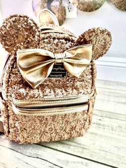 LOUNGE FLY ROSE GOLD SEQUIN BACKPACK