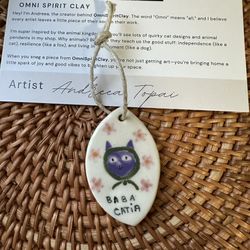 Handmade clay ornament - unique made by small batch artist