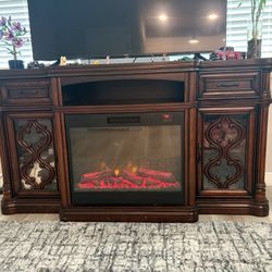 72" TV Stand with Electric Fireplace Heater