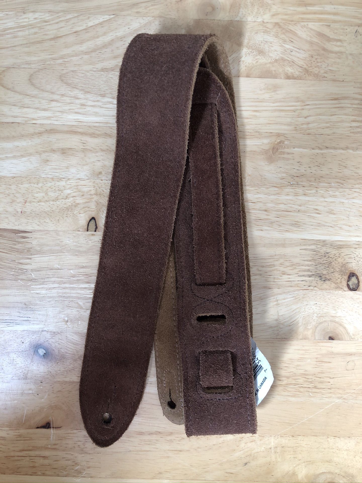 Levy’s 2” Genuine Leather Suede Guitar Strap (brown) NEW never used. Fender, Squier, Ibanez, bass, acoustic, electric, amp, effects