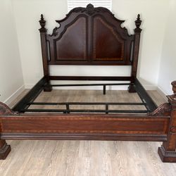 Solid Wood King Size Bed Set