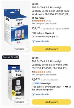 Epson 502 Printer Ink