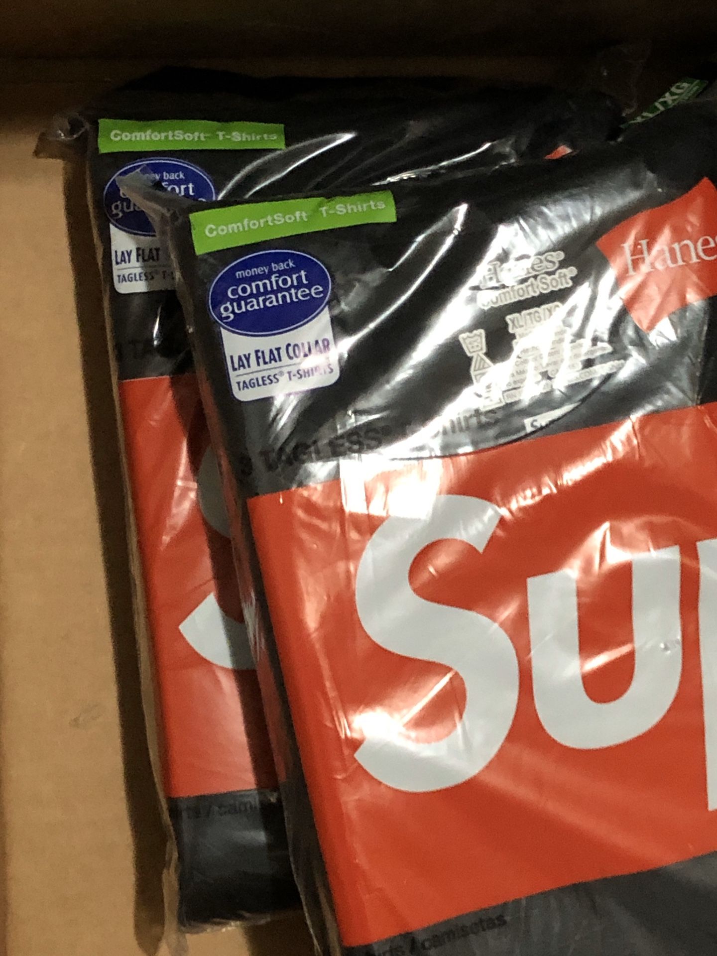 Hanes supreme xl black 3 pack tee shirt