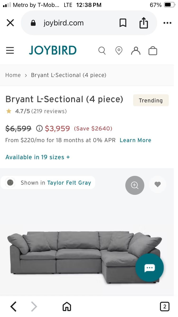 Joybird Bryant Sectional