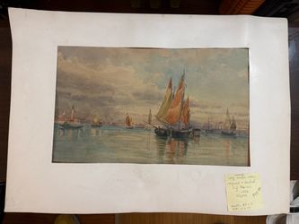 Antique water painting 1886