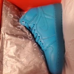 Jordan Gatorade 1 High Blue Size 4.5y Or Women 6 New Deadstock 