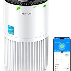 GoveeLife Mini Air Purifier for Bedroom, HEPA Smart Filter Air Purifier with App Alexa Control for Pet Hair, Odors, Pollen, Smoke, Portable Air Cleane