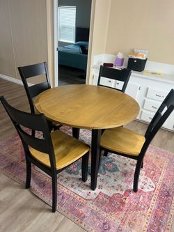 Round dining table + 4 chairs for sale $350