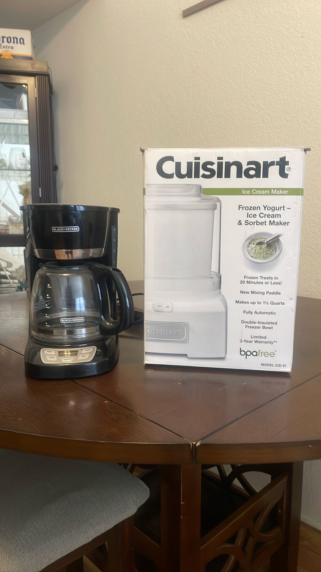 Cuisinart Ice Cream Maker & Black And Decker Coffee Maker