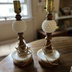 Antique Milk Glass Lamps 
