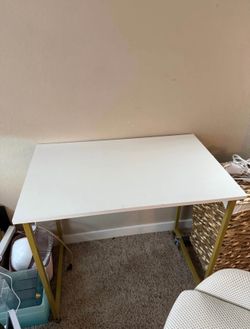 White and Gold Writing Desk