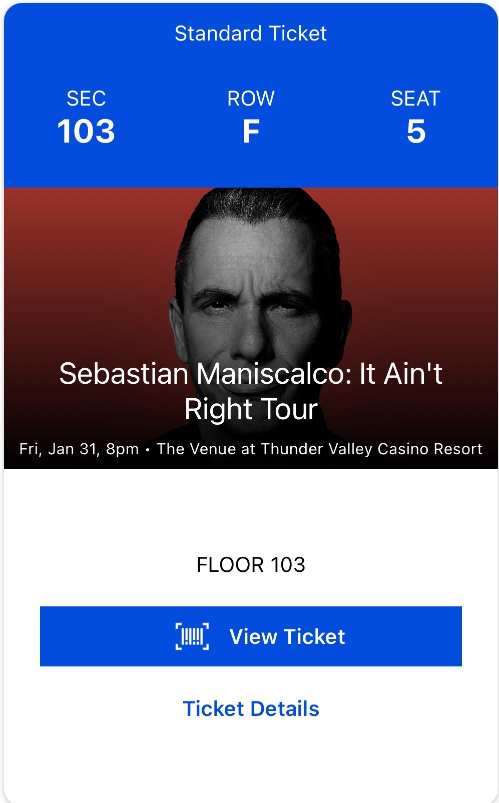 Sebastian Maniscalco @ Thunder Valley