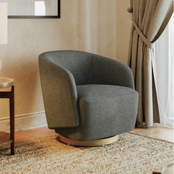 Henredon Murphy Swivel Boucle Chair, Gray