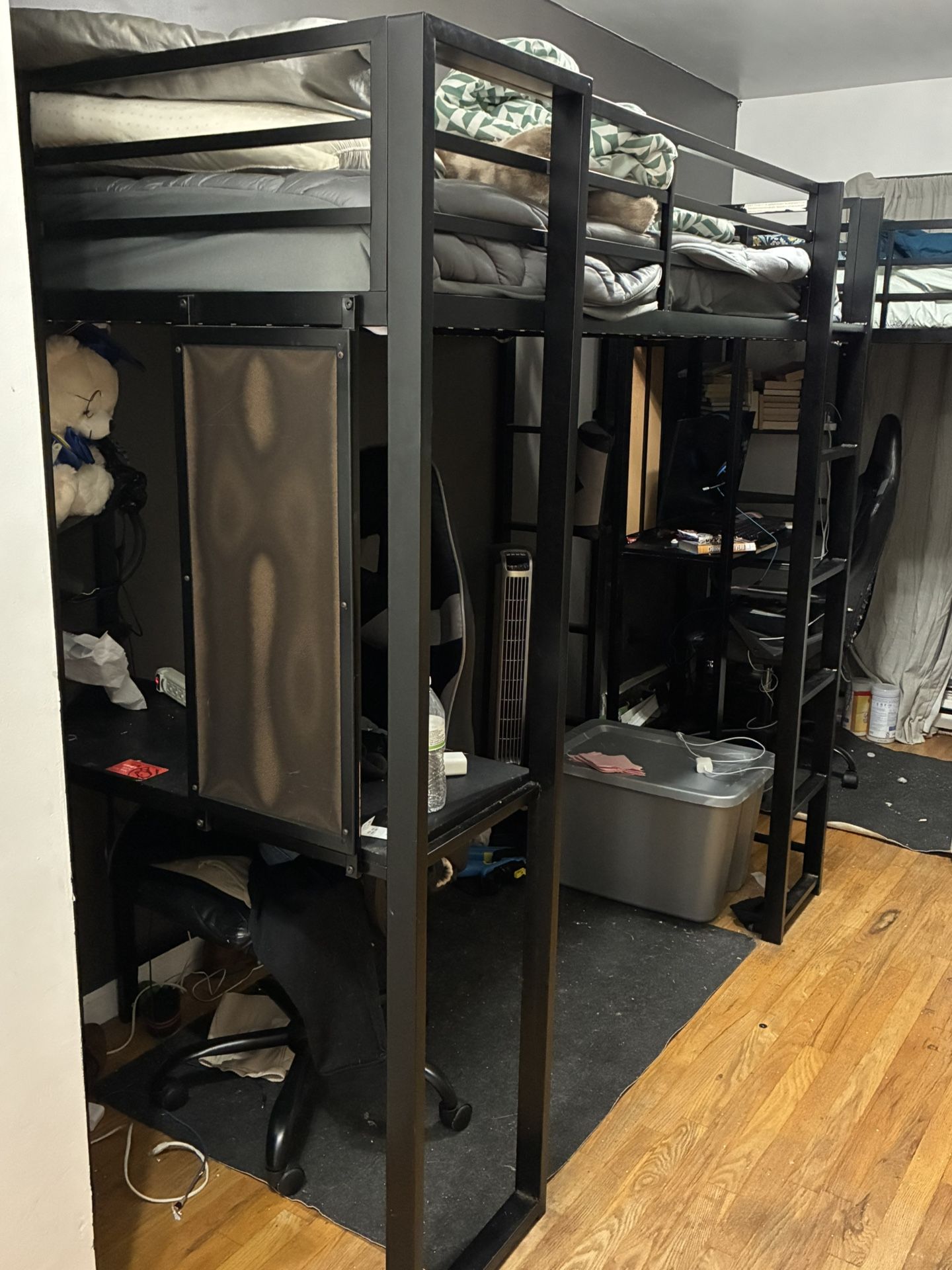 Twin Size Loft Beds With Attached Desk