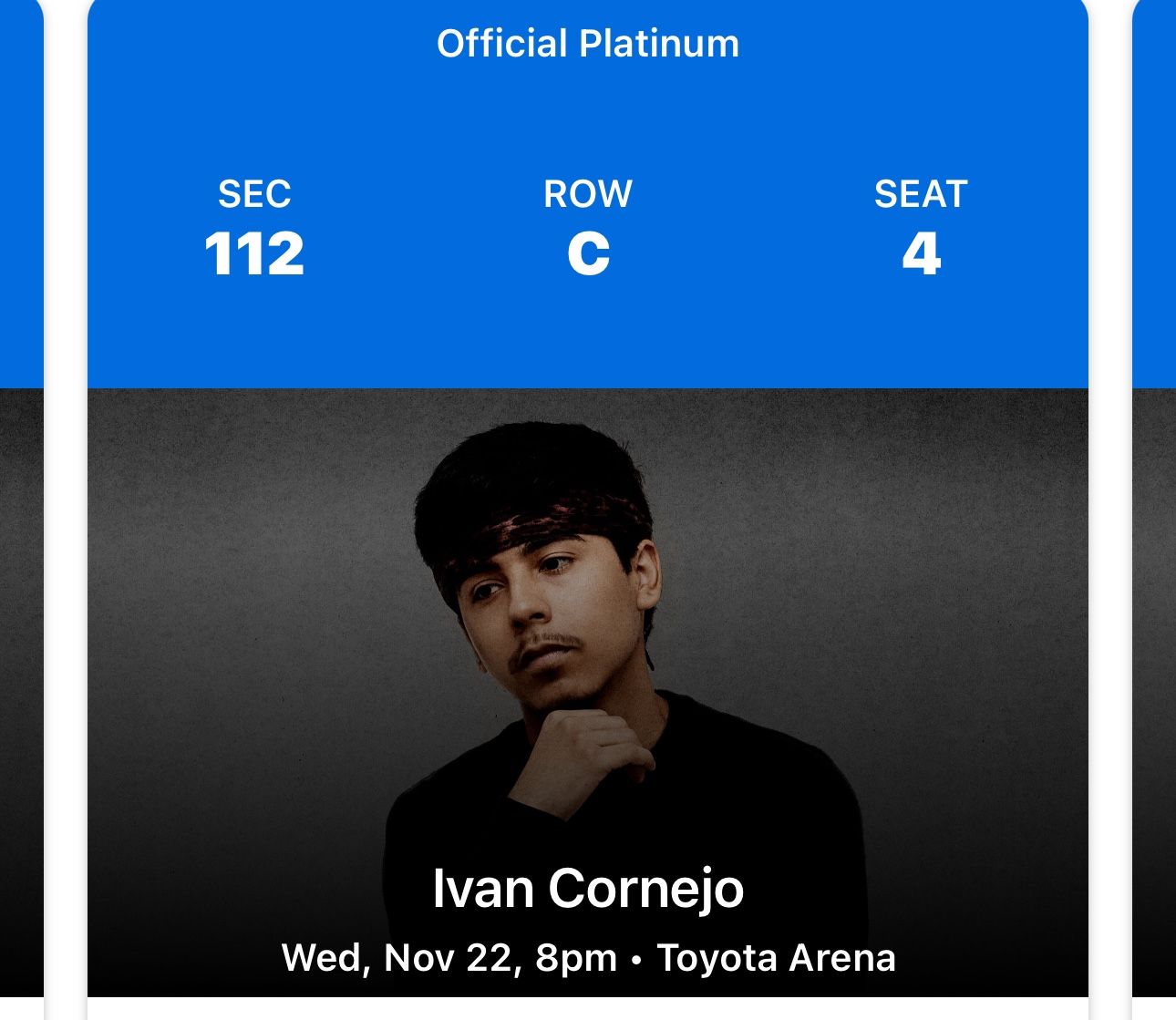 2 IVAN CORNEJO TICKETS FOR ONTARIO 