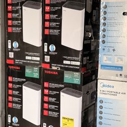 Toshiba 8,000 (DOE) BTU 115-Volt Smart WiFi Portable Air Conditioner up to 350 sq. ft. Cools and Dehumidifies