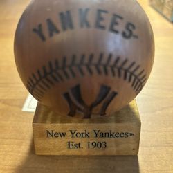 New York Yankees Wooden Baseball, limited edition numbered. COA