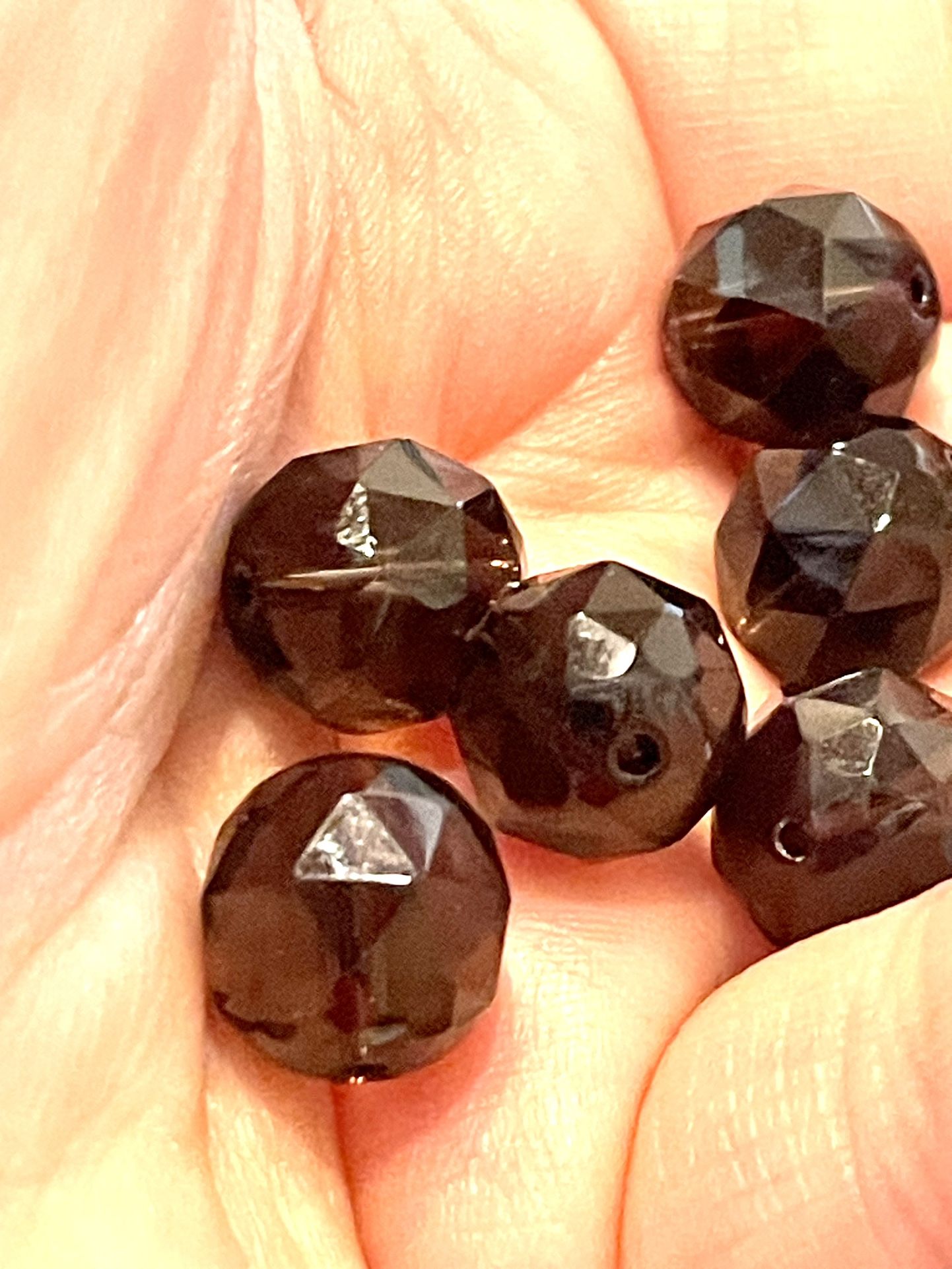 Lot Of 12 Smoky Topaz Faceted Beads