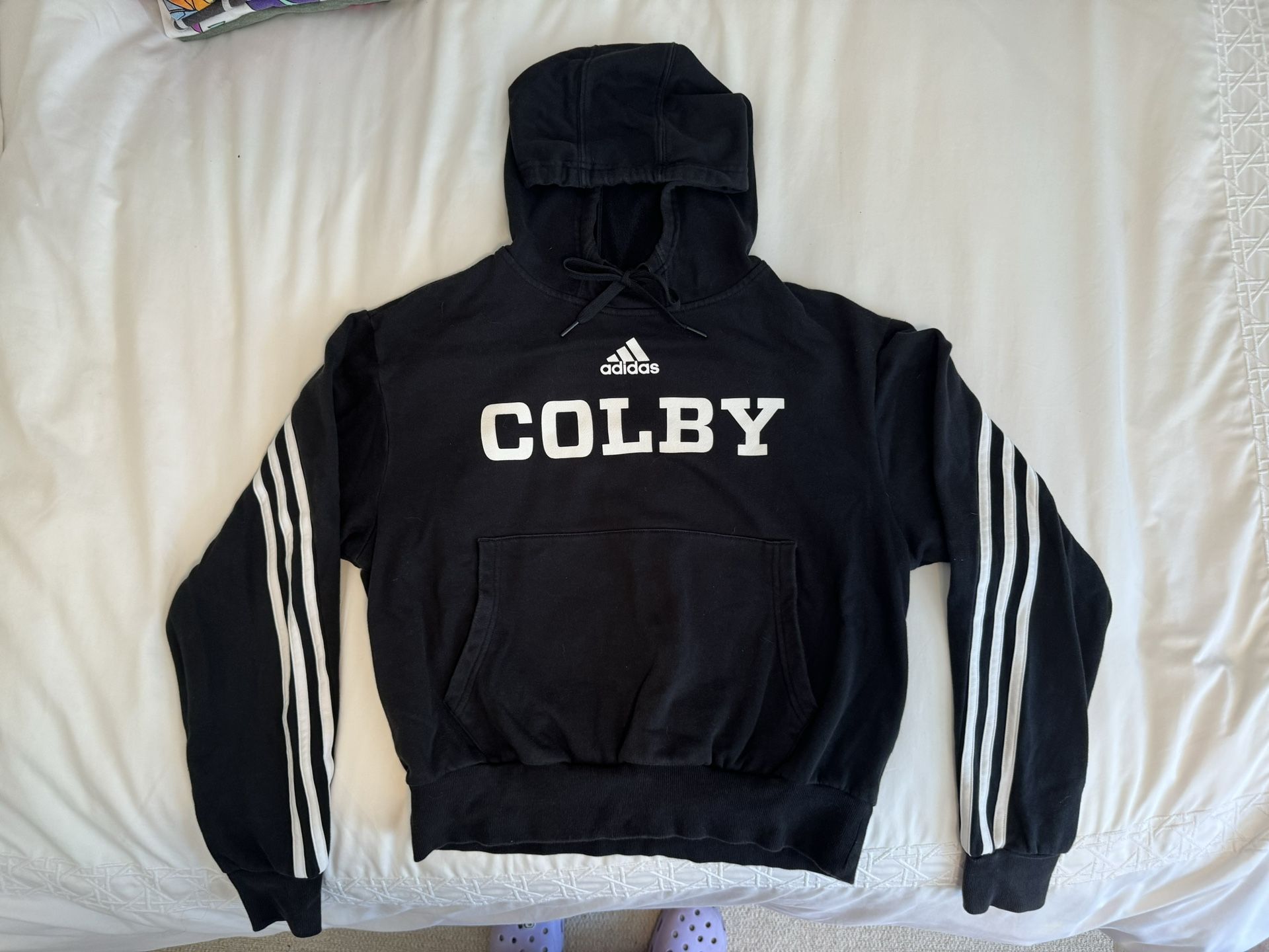 Colby College x Adidas Black Hooded Sweatshirt Adult S