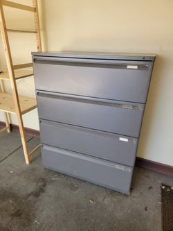 Lateral File Cabinet 36" Wide, 4 Drawer, Gray