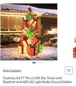 Christmas 5.6 FT Pre-Lit Gift Box Tower