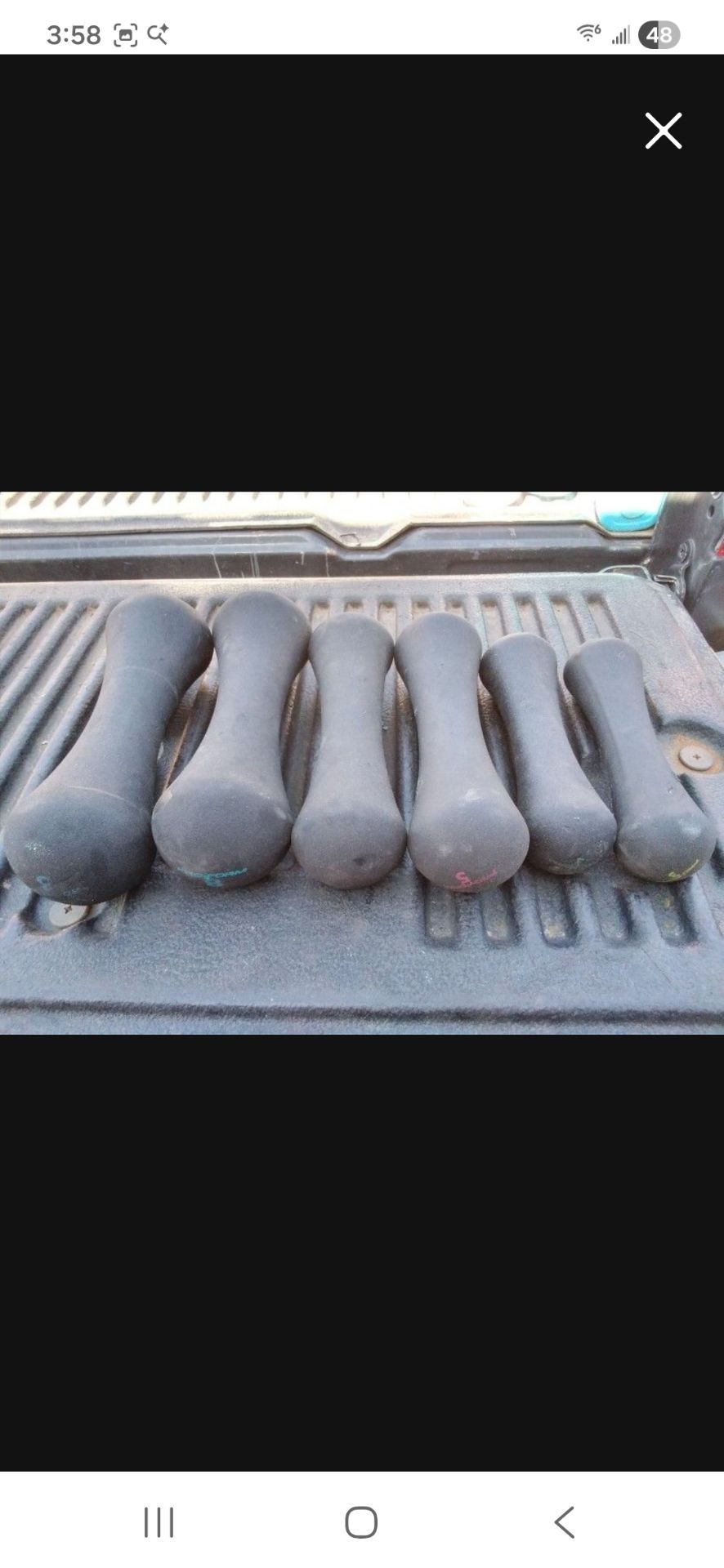 Set Of Rubber Coated Dumbbells 3 Lb, 5 Lb, 8 Lb, 32 Lb Total Weight