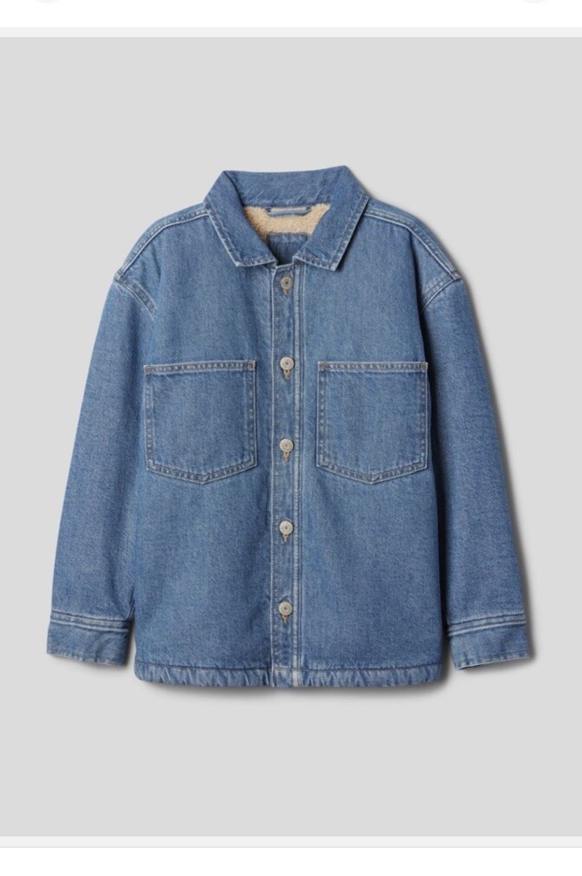 BRAND NEW GAP BOYS/KIDS SHERPA LINED DENIM SHIRT JACKET