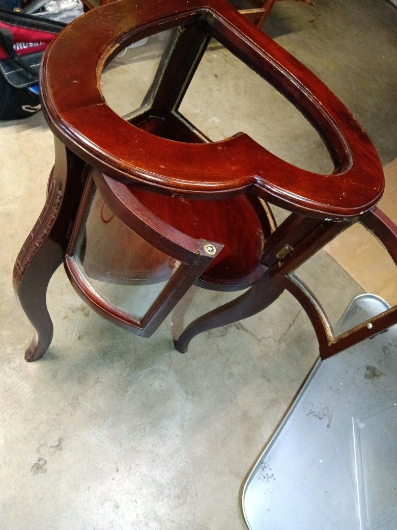 Antique Heart Table, Missing Glass On Top And In One Side. Good For Projects 