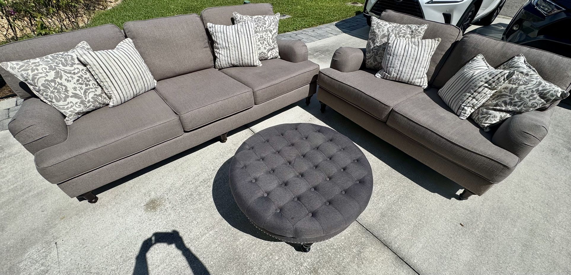 Living Room Set With Ottoman