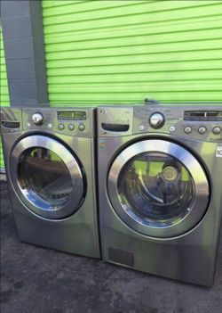 LG Front-Load Washer and Dryer Set Stainless