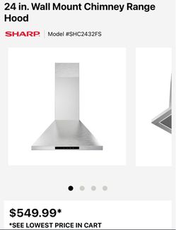 Sharp 24 in. Wall Mount Chimney Range Hood