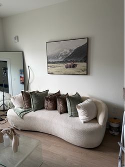 Curved Boucle Cloud Sofa