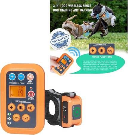 #2274 Dog Wireless Fence Training Barking Collar 3-in-1 System