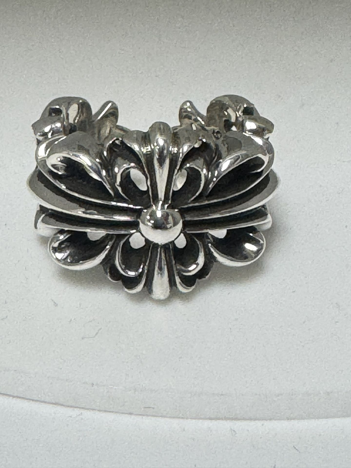 Doble Floral Ring Chrome Hearts 