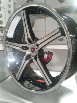 All new 22" custom merceli M71 in white, machine, and silver with chrome