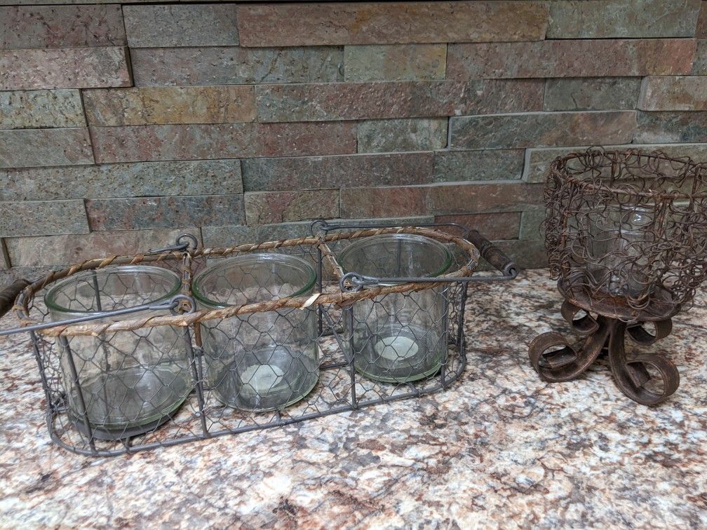 Wire Mesh Candle Holders