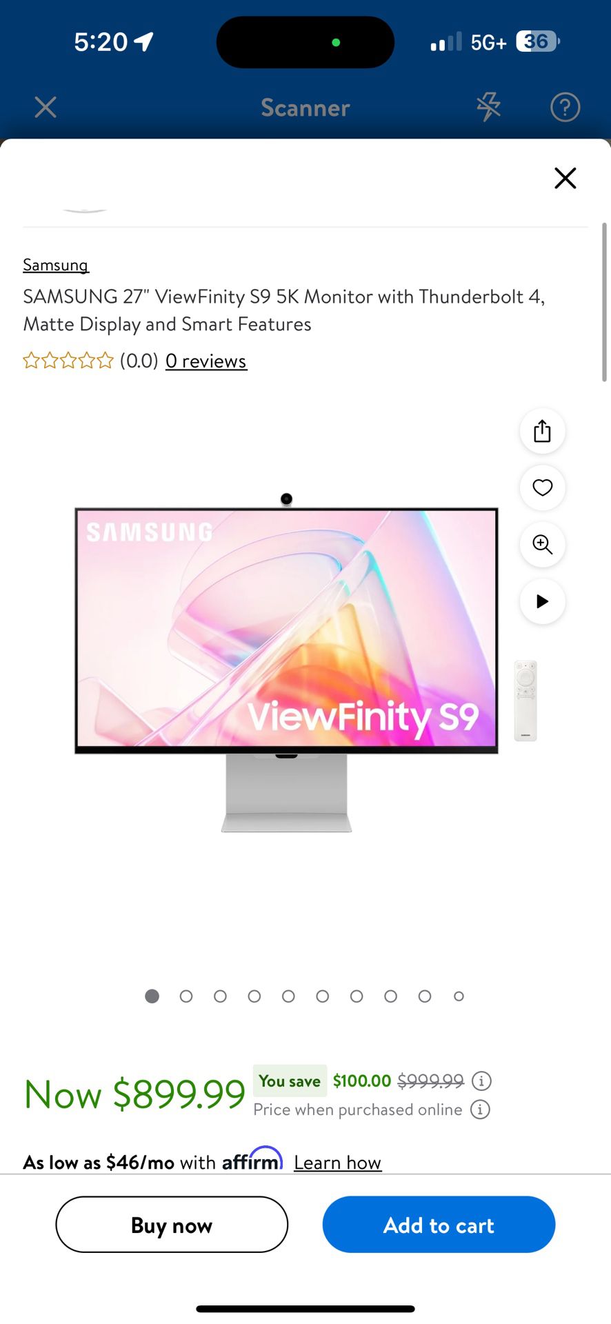 SAMSUNG 27" ViewFinity S9 5K Monitor with Thunderbolt 4, Matte Display and Smart Features