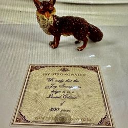 Beautiful Jay Strongwater limited edition fox figurine w/ SWAROVSKI CRYSTALS in original packaging 